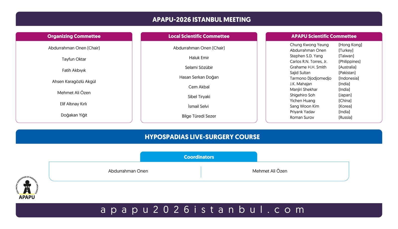 APAPU 2026 Congress Committees
